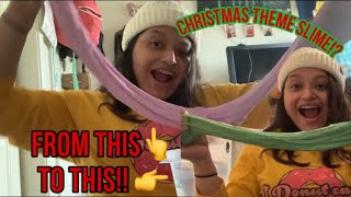 MAKING CHRISTMAS THEME SLIME! | THE GRINCH?