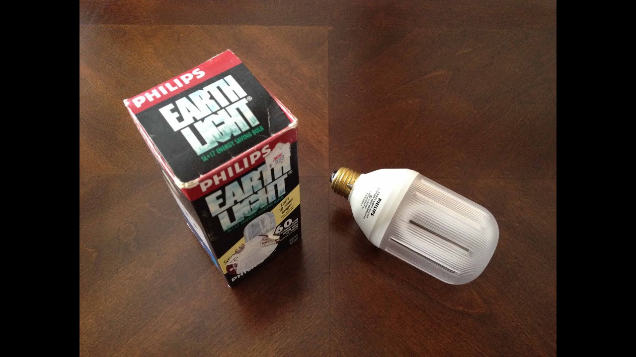 Old Philips SL-17 Earth Light CFL light bulb - YouTube