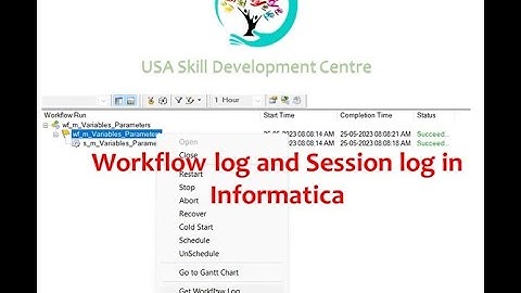Workflow Log and Session Log in Informatica