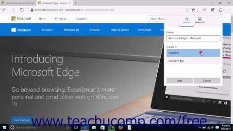 Windows 10 Tutorial Add a Favorite to Microsoft Edge Microsoft Training