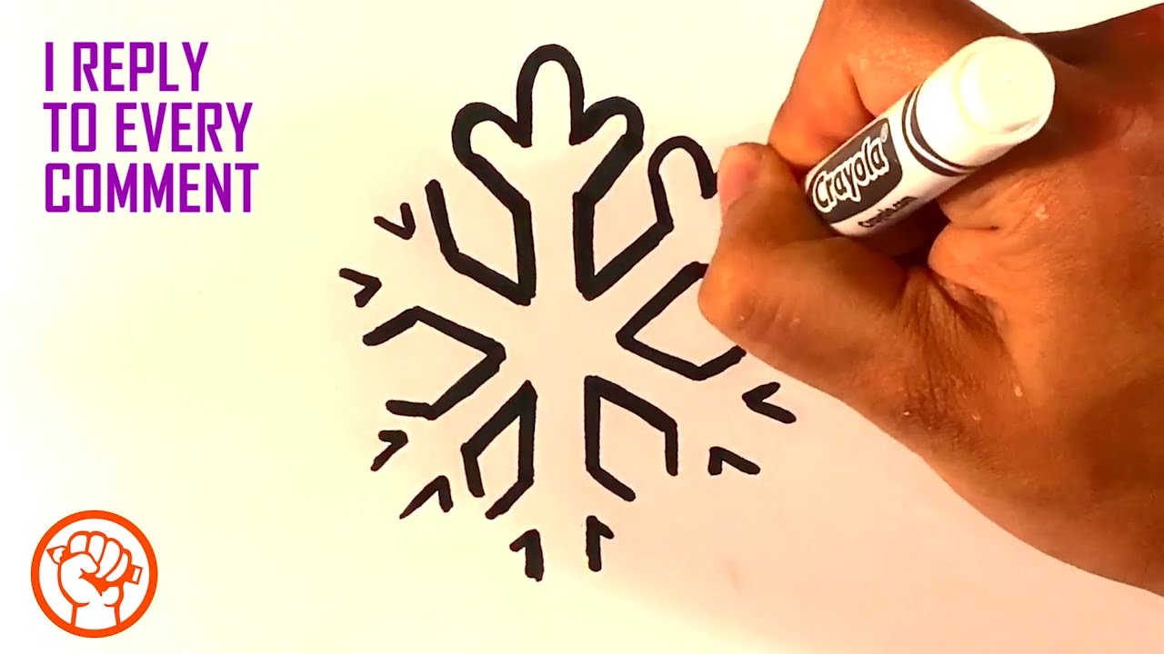 How To Draw A Snowflake - Christmas Drawing Lessons