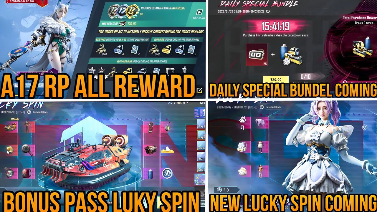 DAILY SPECIAL BUNDEL ❤️ A17 RP REWARD NEW LUCKY SPIN COMING? BONUS PASS LUKY SPIN  