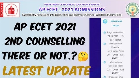 AP ECET 2021 2nd Counselling there or Not..?🤔//AP ECET 2021 2nd Counselling Latest Update