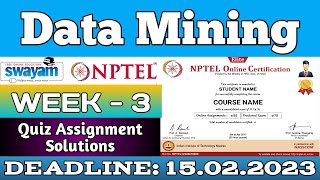 Data Mining || NPTEL week 3 assignment answers 2023 #nptel #datamining #skumaredu #2023