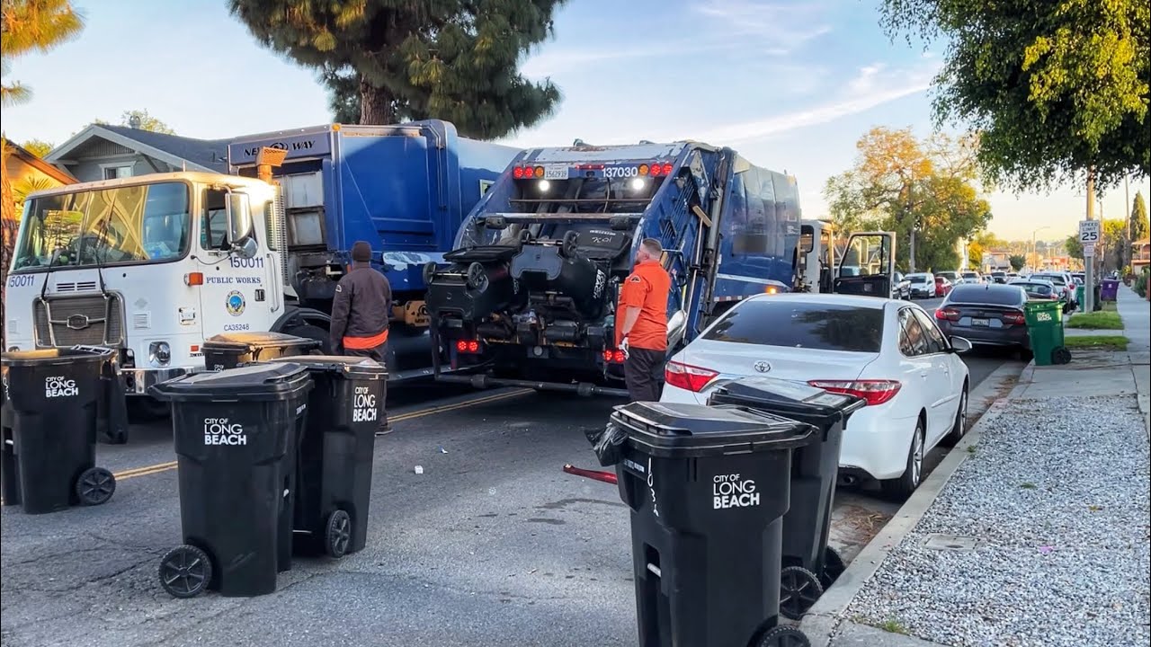 CCC New Way CNG Rear Loader Garbage Truck 137030 Long Beach, CA - YouTube