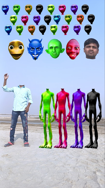 green, red, purple & black DameTuCosita alien dancing and Me Correct HeadMatching game Magic #funny