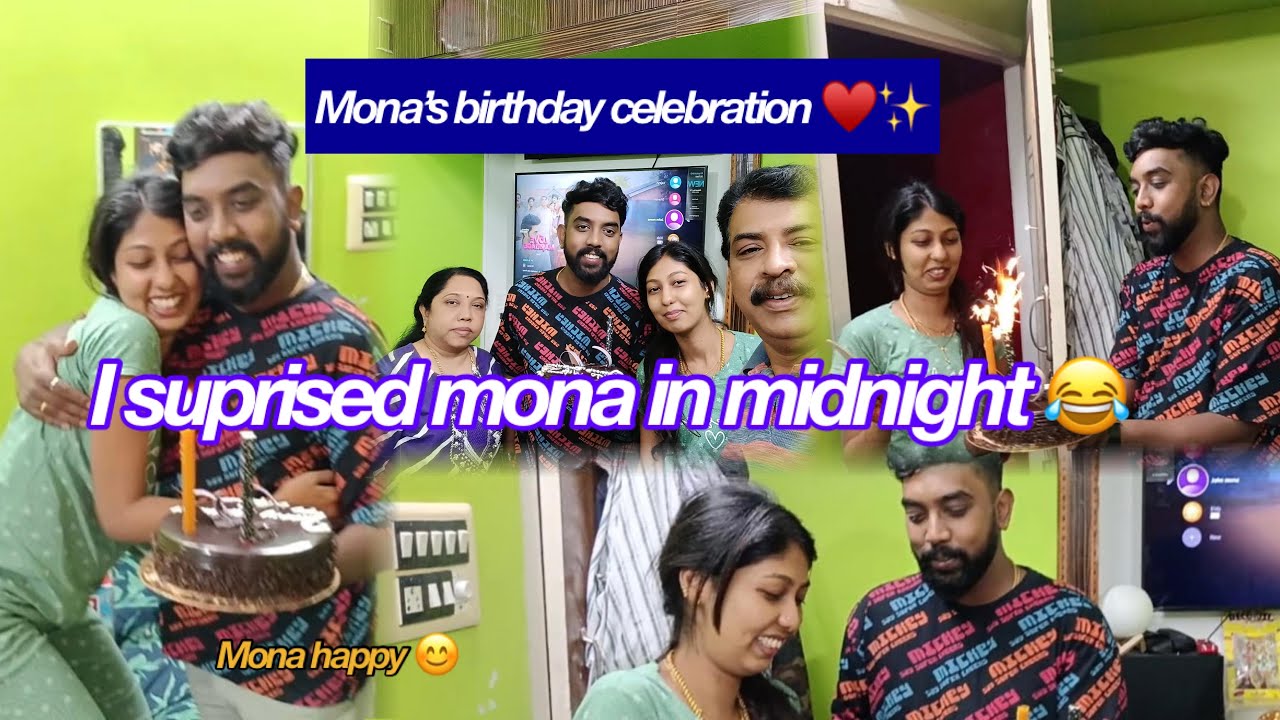 I surprised mona in mid night 😂 birthday celebration 🔥#johnvlogs #YouTube #comedy #funny #love