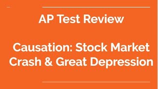 Causes of the Stock Market Crash and Great Depression