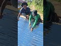 how to nail zinc to the roof of a house easily #youtubeshorts #trending