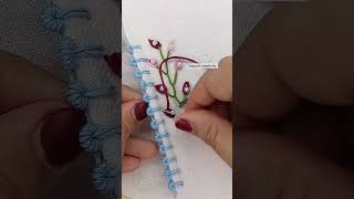 Beautiful border line embroidery 🪡 #usa #embroidery #shorts #subscribe #shortvideo #youtubeshorts