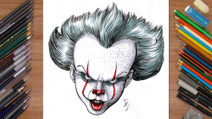How to draw Pennywise the Dancing Clown step by step - SketchOk