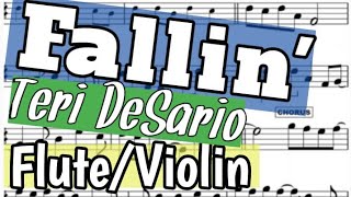 Fallin' for Flute Violin Teri DeSario Sheet Music Backing Track