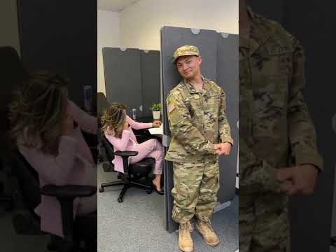 Military Husband Surprises Wife At Work! Shorts