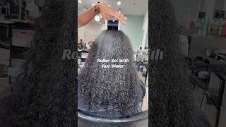 Set any texture with Water #naturalhair #curlyhair# #protectivestyles #naturalhairstyles #rollerset