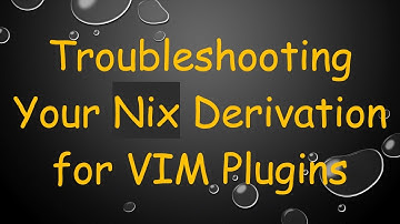 Troubleshooting Your Nix Derivation for VIM Plugins