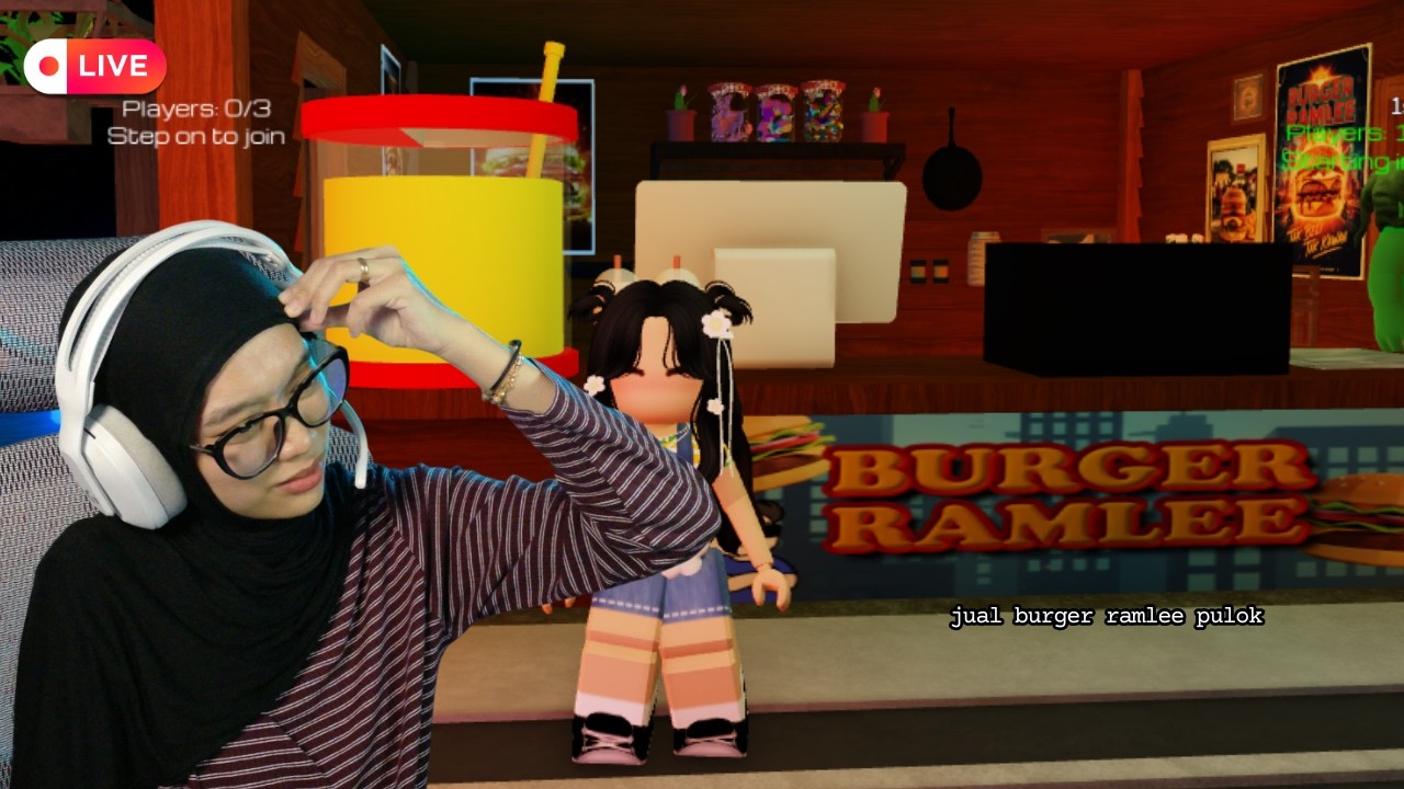 🔴LIVE : ICA part time buat BURGER RAMLEE | Roblox (MALAYSIA)