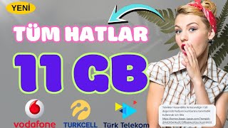 TÜM HATLAR'DA GEÇERLİ BEDAVA 11 GB İNTERNET 2026 ✅ VODAFONE, TURKCELL VE TÜRK TELEKOM