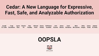 [OOPSLA24] Cedar: A New Language for Expressive, Fast, Safe, and Analyzable Authorization