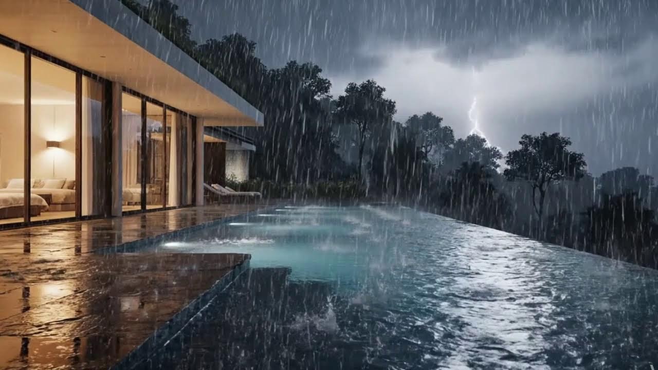 Live Cozy Storm at a Cliffside Villa | ASMR for Meditation