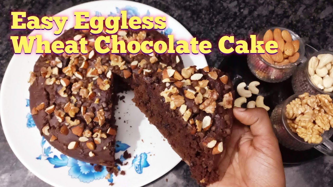Easy Eggless Whole Wheat Chocolate Cake Recipe கோதுமை சாக்லேட் கேக் 
