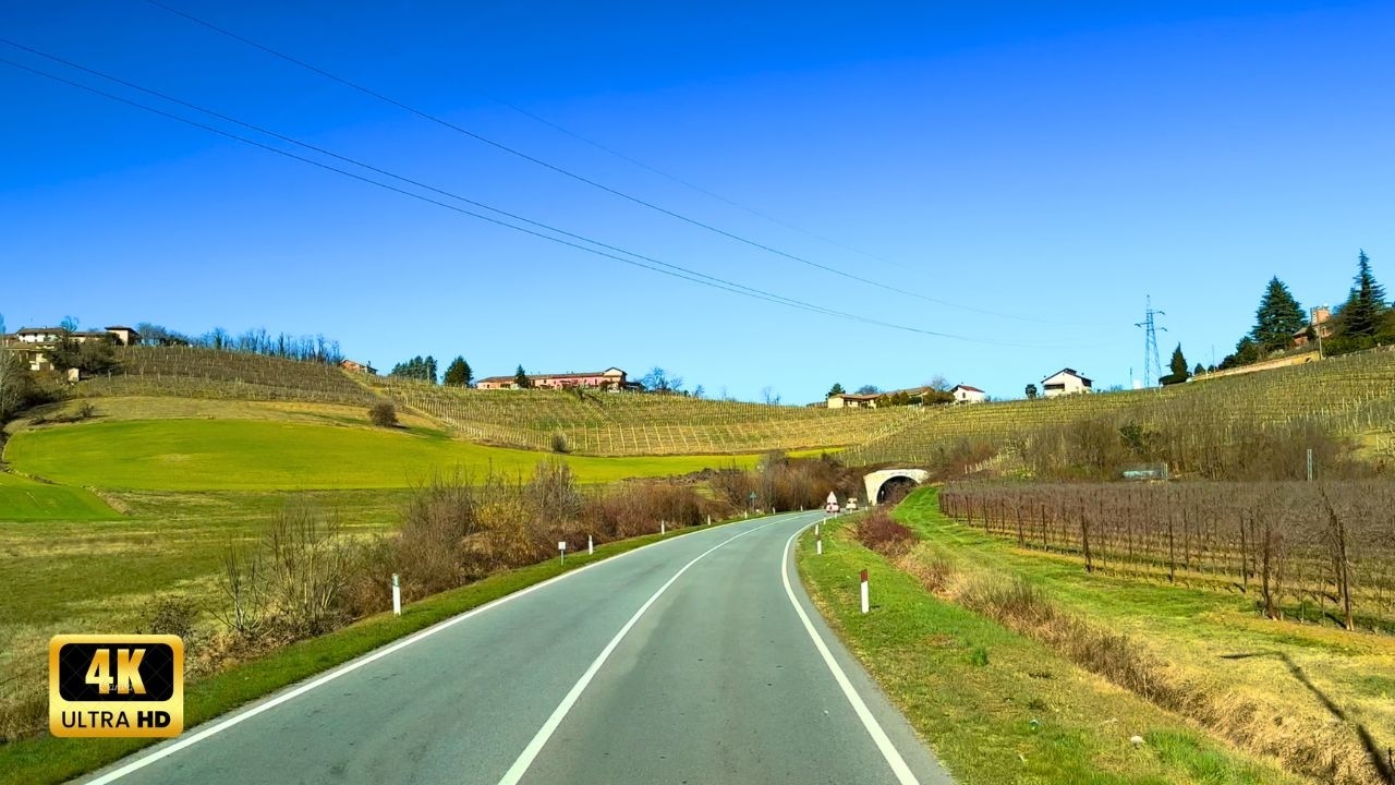 Driving through Italy’s Wine Country: Piemonte Scenic Drive | Truck ASMR 4K