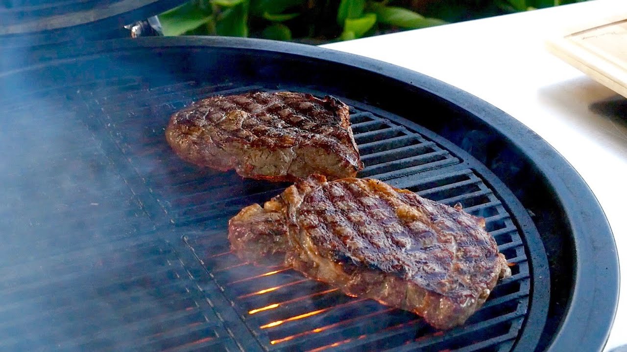 Weber Summit Charcoal Grill Ribeye Steak on the Craycort Cast Iron ...