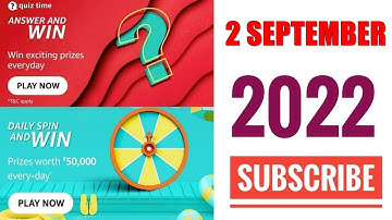Amazon Quiz Answers Today | Amazon Quiz Today | 2 September 2022