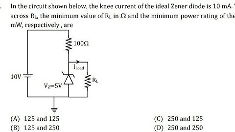 GATE 2013 Question on Zener diode