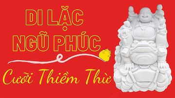 Tượng Di Lặc Ngũ Phúc Đẹp Cưỡi Thiềm Thừ Bằng Đá Non Nước
