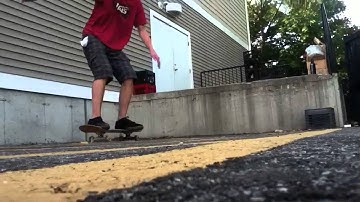 Kickflip off 3 foot loading dock.