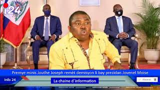 Mèt Andre Michel fè yon gwo deklarasyon sou demisyon premye minis Joseph Jouthe la