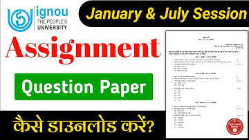 How to Download IGNOU Assignment Question Paper 2020 | ignou assignment 2019-20 | ignou new update
