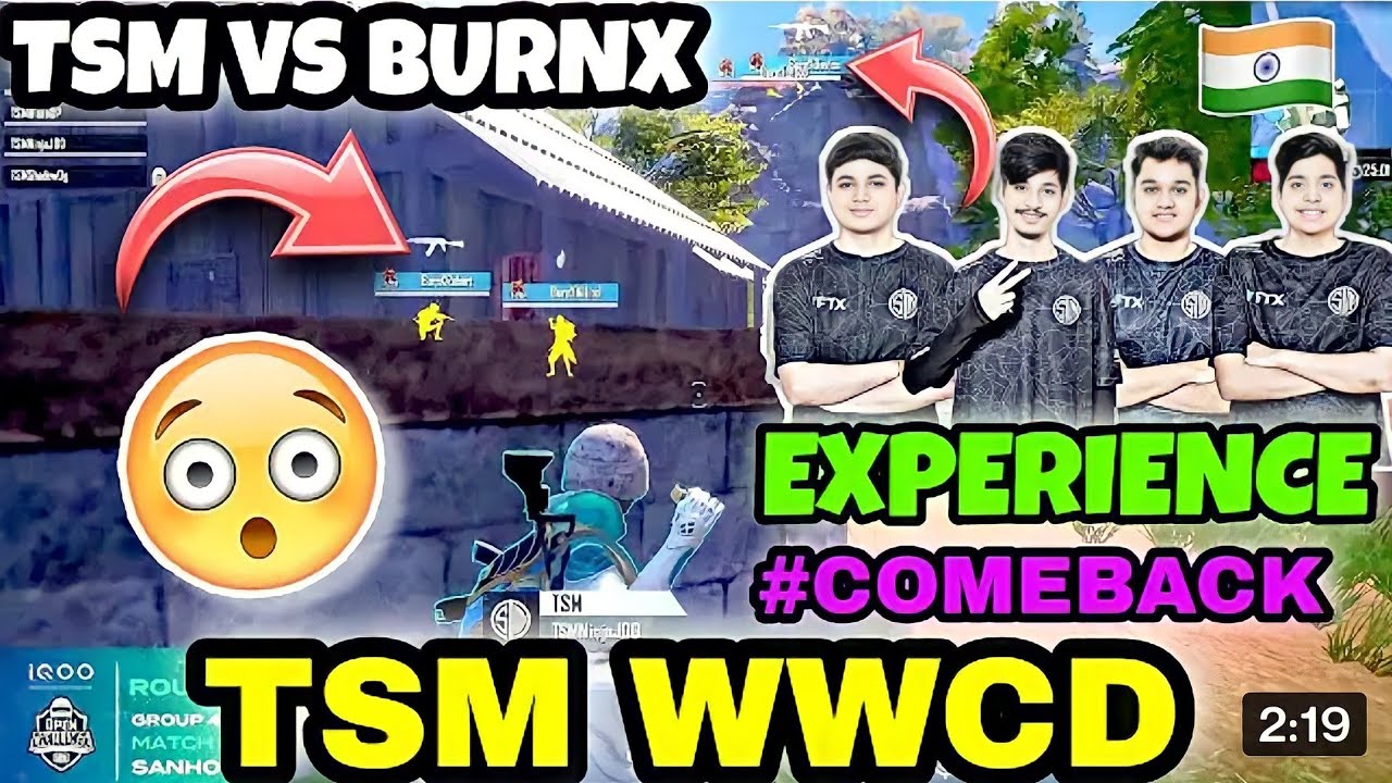 🇮🇳TSM VS BURNX OFFICIAL 4V4😳 TSM WWCD BMOC BGMI TOURNAMENT🔥Tsm Aquanox 😳