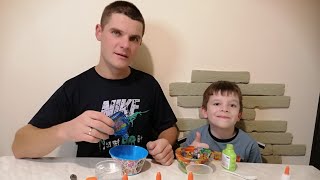 ДЕЛАЕМ СЛАЙМ С ПАПОЙ/MAKING SLIME