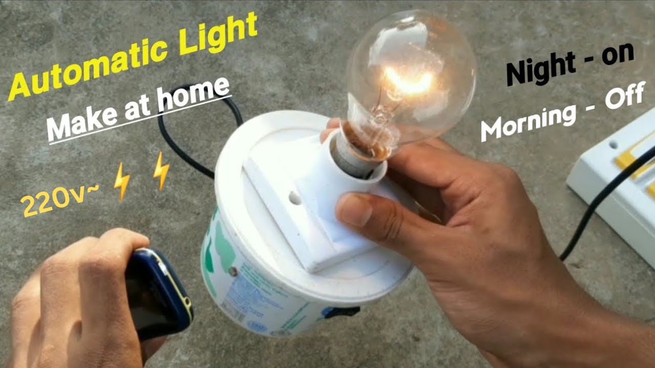 diy automatic on-off light 220v ac \\ Day night switch circuit \\ LDR ...