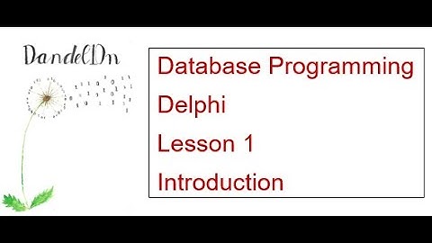 Database Programming Lesson 1 - Introduction