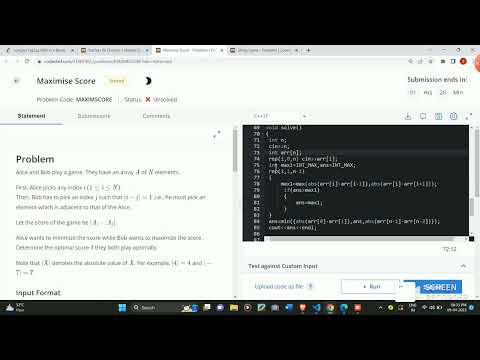 Maximise Score codechef solution