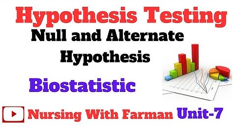 Hypothesis Testing Statistics Unit # 7 | Null and Alternate Hypothesis |BSN Biostatistics By Farman.