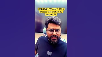 || RRB JE/ALP/Grade-1 2025 || Classes Information By Ratnesh Sir
