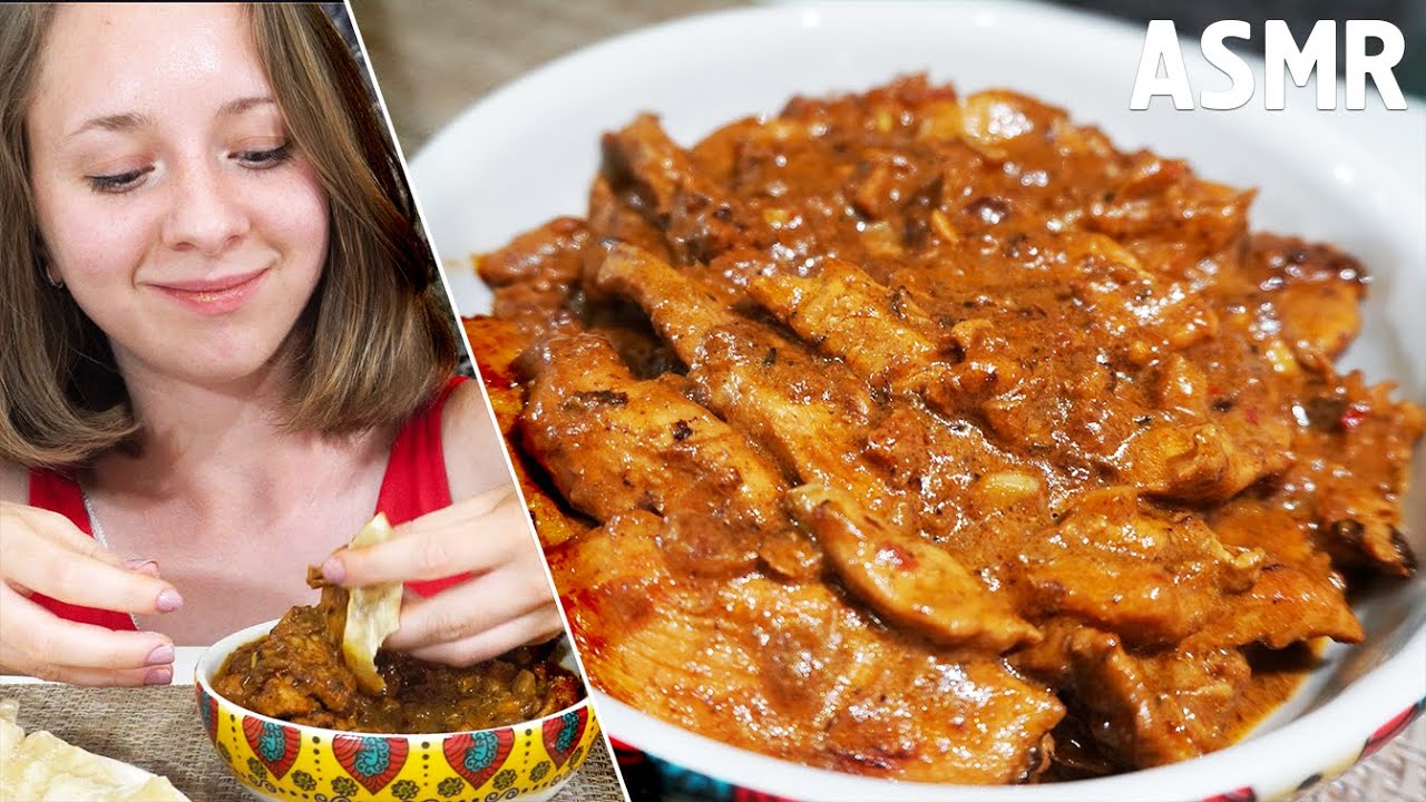ASMR HOT CHICKEN CURRY & HOMEMADE CHAPATI | COOKING AND EATING | MUKBANG