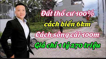 ( đã bán ) Bán lô góc 2 mặt tiền , thổ cư 100% cách sông cái chỉ 100m , cách biển 6km ,