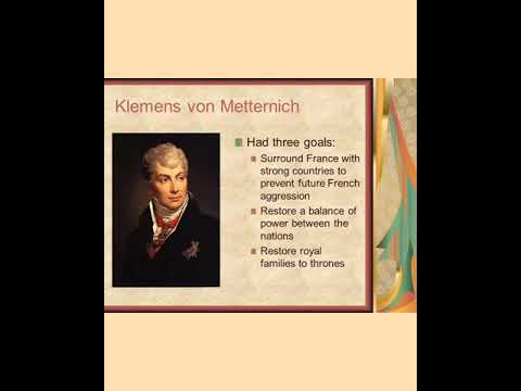Video: Apakah 3 perkara utama rancangan Metternich untuk Eropah?