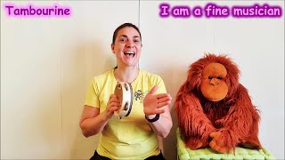 I am a fine musician - Tambourine | Nursery rhymes & kids songs with percussion