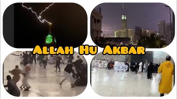Lightning strikes Mecca clock tower as storm cause chaos