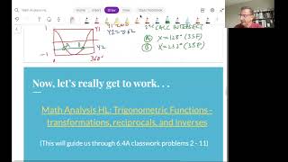 Math Analysis HL Unit 9 Video 9: Graphing trig functions classwork problems 1-11 (Chapter 6.4A)