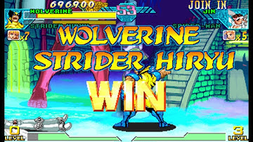 Marvel vs Capcom 1 ( Arcade ) - Strider Hiryu / Wolverine Playthrough ( May 9, 2017 )