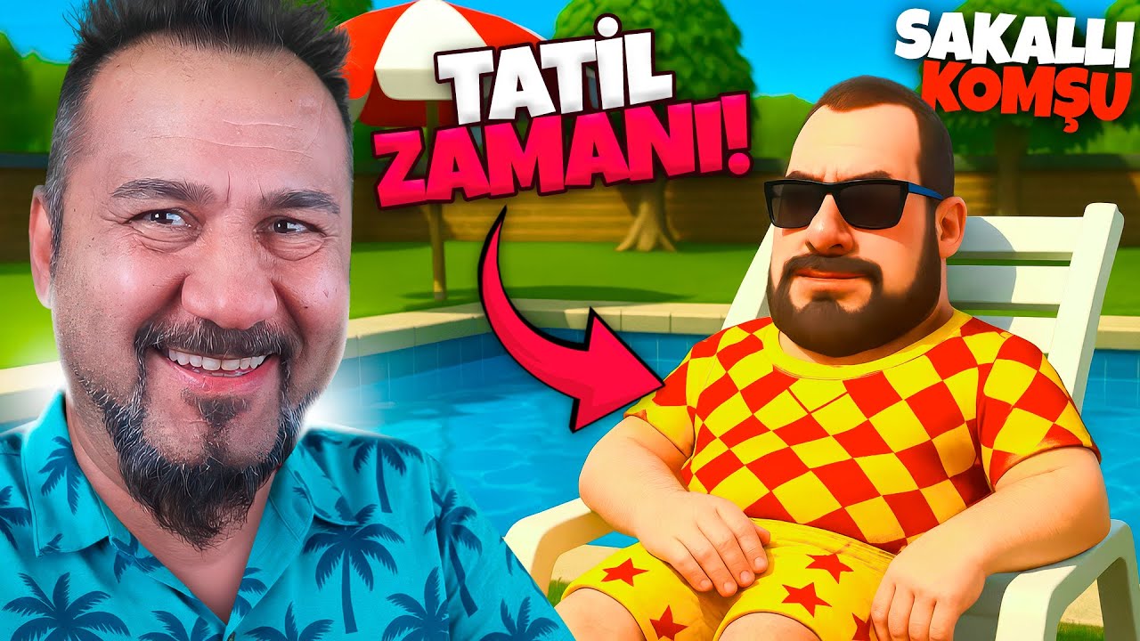 SAKALLI KOMŞU MAHMUT USTA TATİLDE! HAVUZDA PİRANA VAR! | DARK RIDDLE OYNUYORUZ