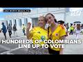 Hundreds line up at Palm Beach State College for polarized Colombian presidential election