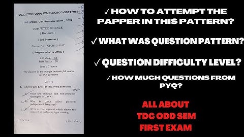 VERY IMPORTANT VIDEO FOR TDC ODD SEM FINAL EXAM STUDENTS ASSAM UNIVERSITY SILCHAR #tdc #tdc