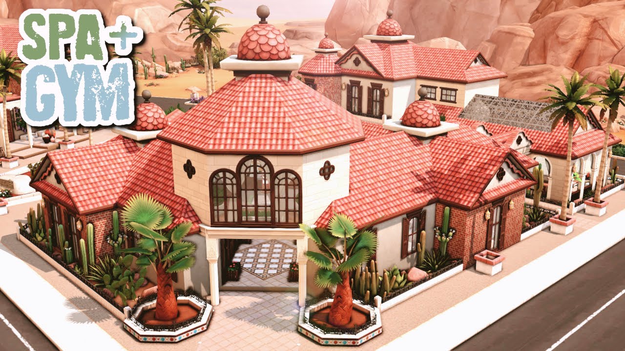 Oasis Spa And Gym 🌴🧘‍♀️ Rebuild Oasis Springs The Sims 4 Speed Build No Cc Youtube